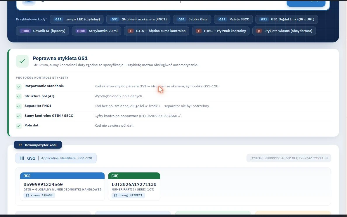 WMS - skutek pominięcia separatora pól w kodzie GS1 Studio WMS.net - numer partii, który wchłonął termin ważności po pominięciu separatora pól w kodzie